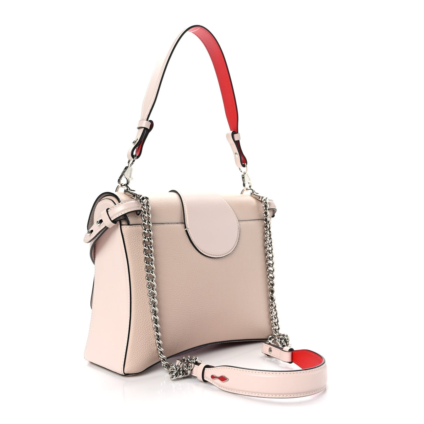 Pebbled Calfskin Medium Rubylou Shoulder Bag Nude