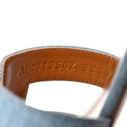Hermes Denim Oasis Sandals 37 Bleu Clair 6 of 9