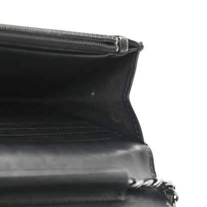 Chanel Lambskin Quilted Boy Wallet On Chain WOC So Black 6 of 11