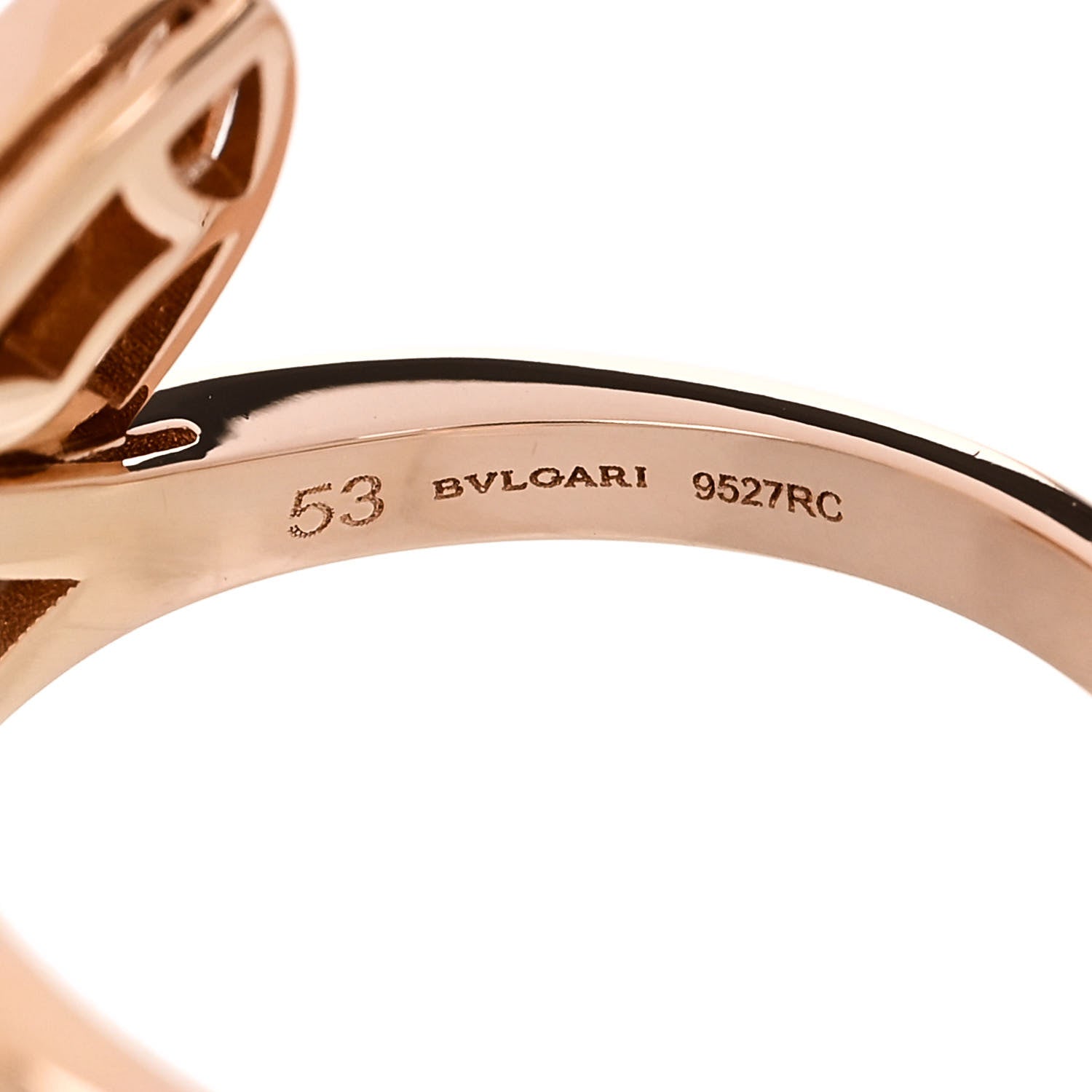 Bulgari 18K Rose Gold Diamond Mother of Pearl Divas' Dream Ring 53 6.5 4 of 6