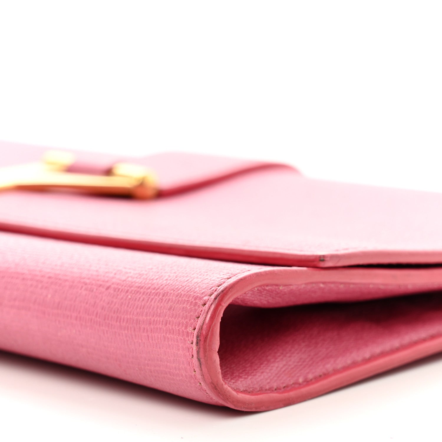 Saint Laurent Calfskin Classic Y Ligne Clutch Fuchsia 9 of 12