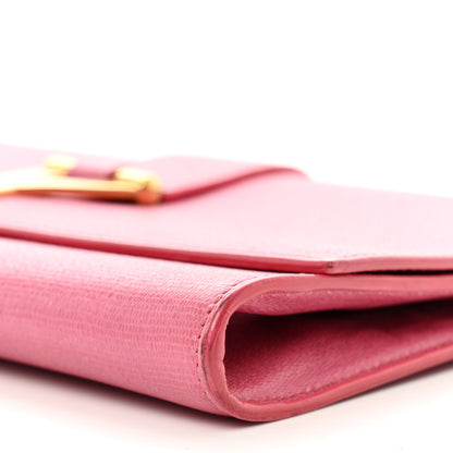 Saint Laurent Calfskin Classic Y Ligne Clutch Fuchsia 9 of 12