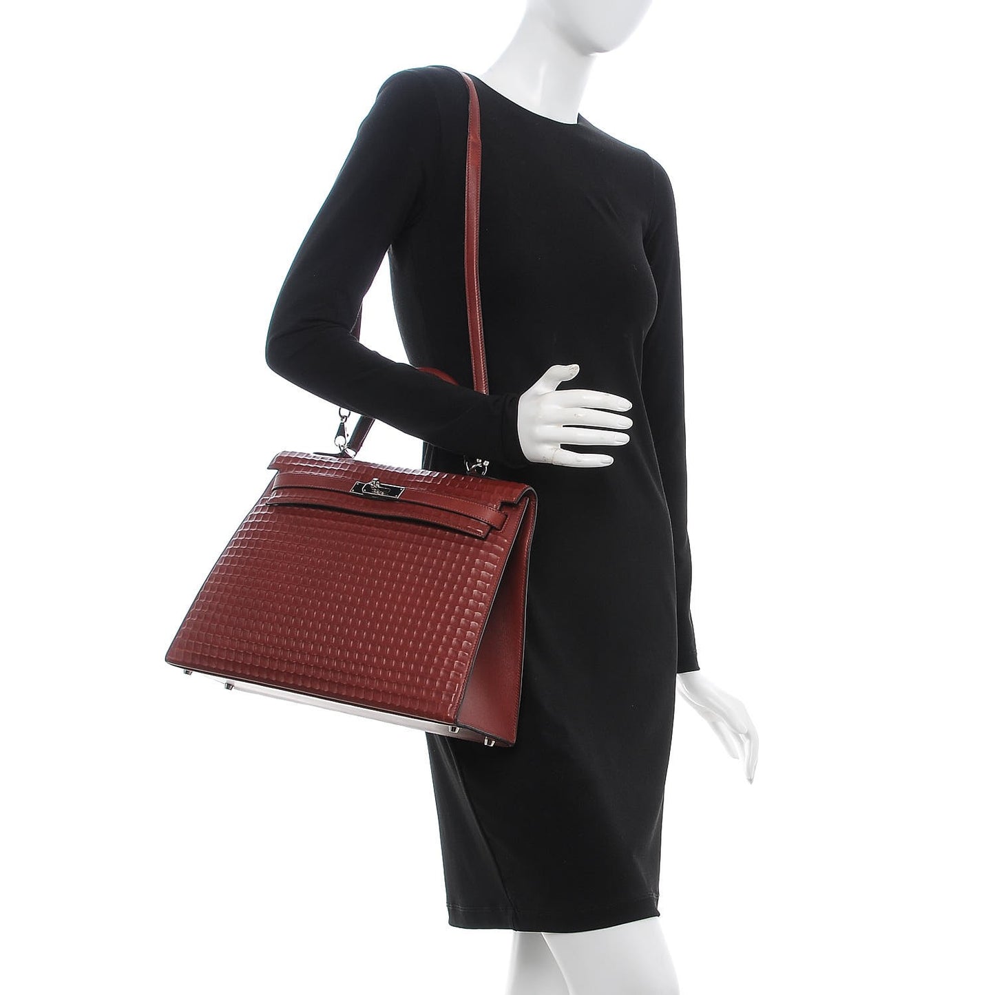 Barenia Sellier Waffle Kelly 35 Rouge H