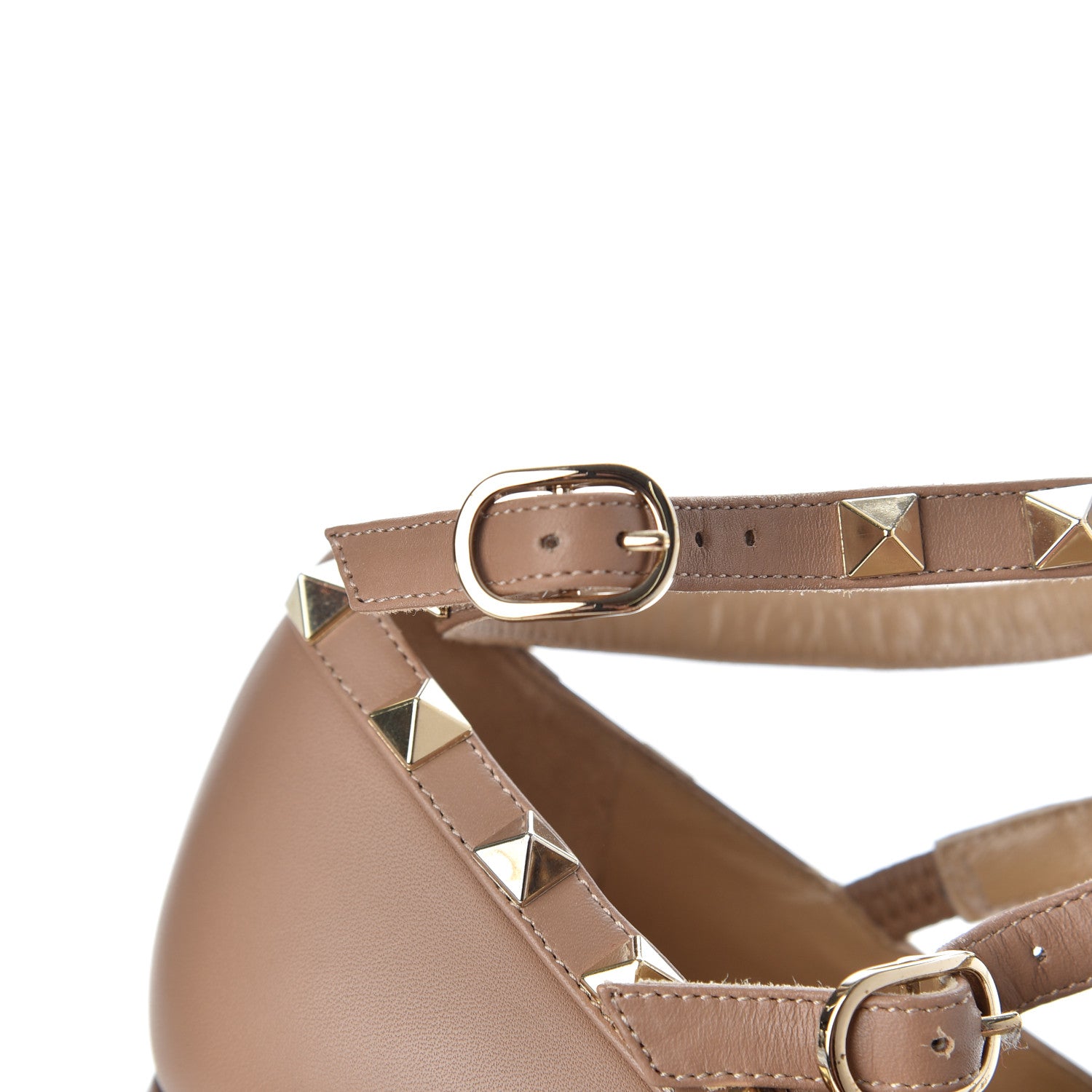 Valentino Garavani Nappa Rockstud Cage Flats 37 Beige 14 of 21