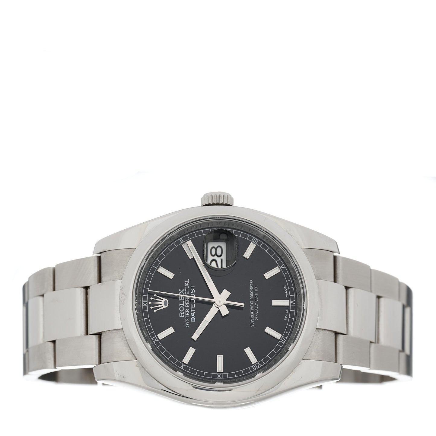Stainless Steel 36mm Oyster Perpetual Datejust Watch Black 116200