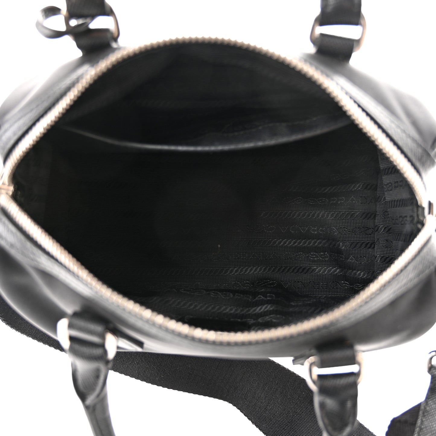 Nylon Saffiano Re-Edition 2005 Top Handle Crossbody Bag Black
