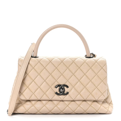 Chanel Caviar Quilted Small Coco Handle Flap Light Beige 1 of 10