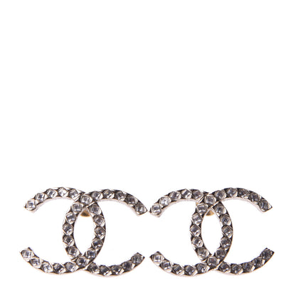 Chanel Baguette Crystal High Society CC Earrings Gold 1 of 5