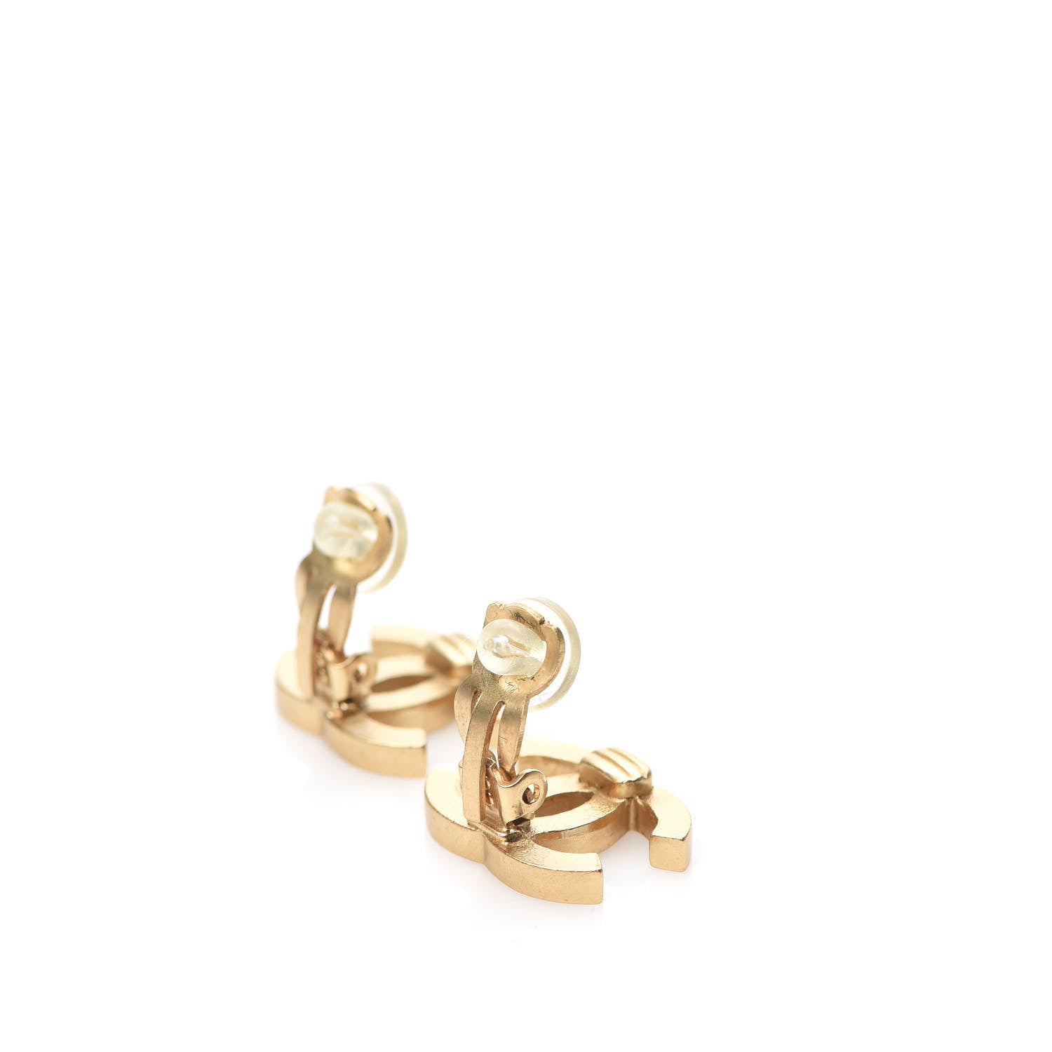 Chanel Enamel CC Clip On Earrings Gold Black 3 of 5