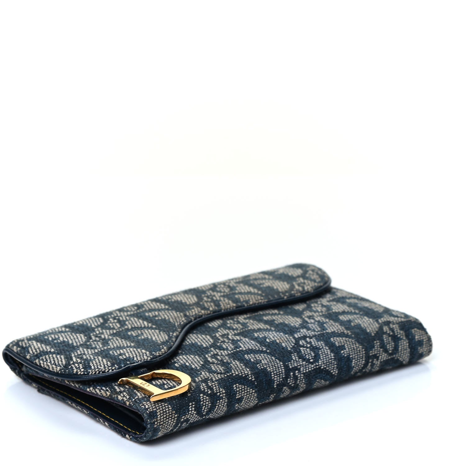 Christian Dior Monogram Saddle Wallet Navy 3 of 4