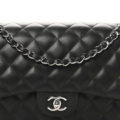 Chanel Lambskin Quilted Jumbo Double Flap Black 8 of 11