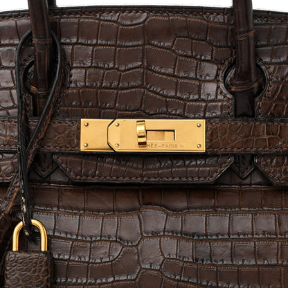 Hermes Matte Porosus Crocodile Birkin 30 Havane 8 of 21