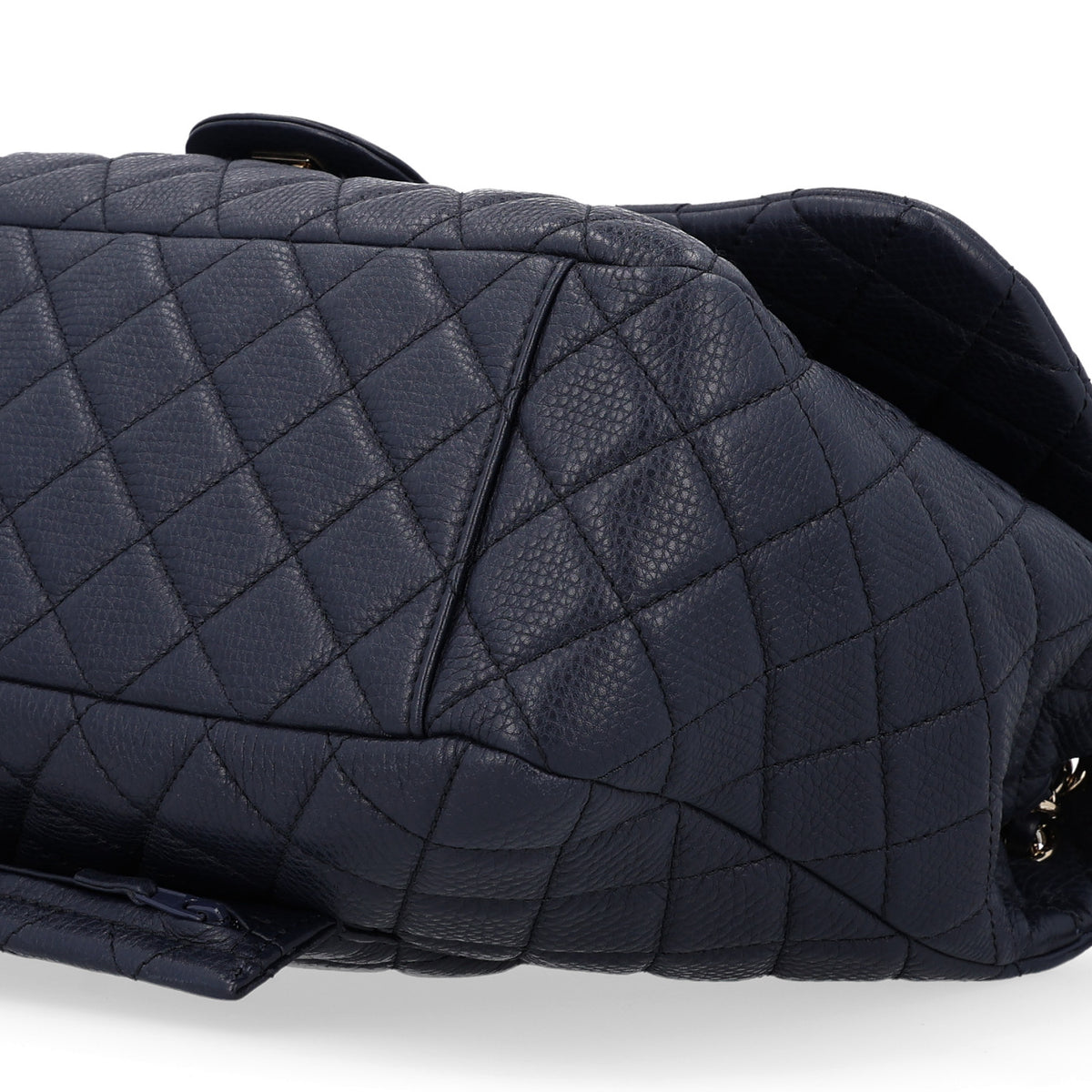 Calfskin Quilted Small XXL Travel Flap Bag Navy