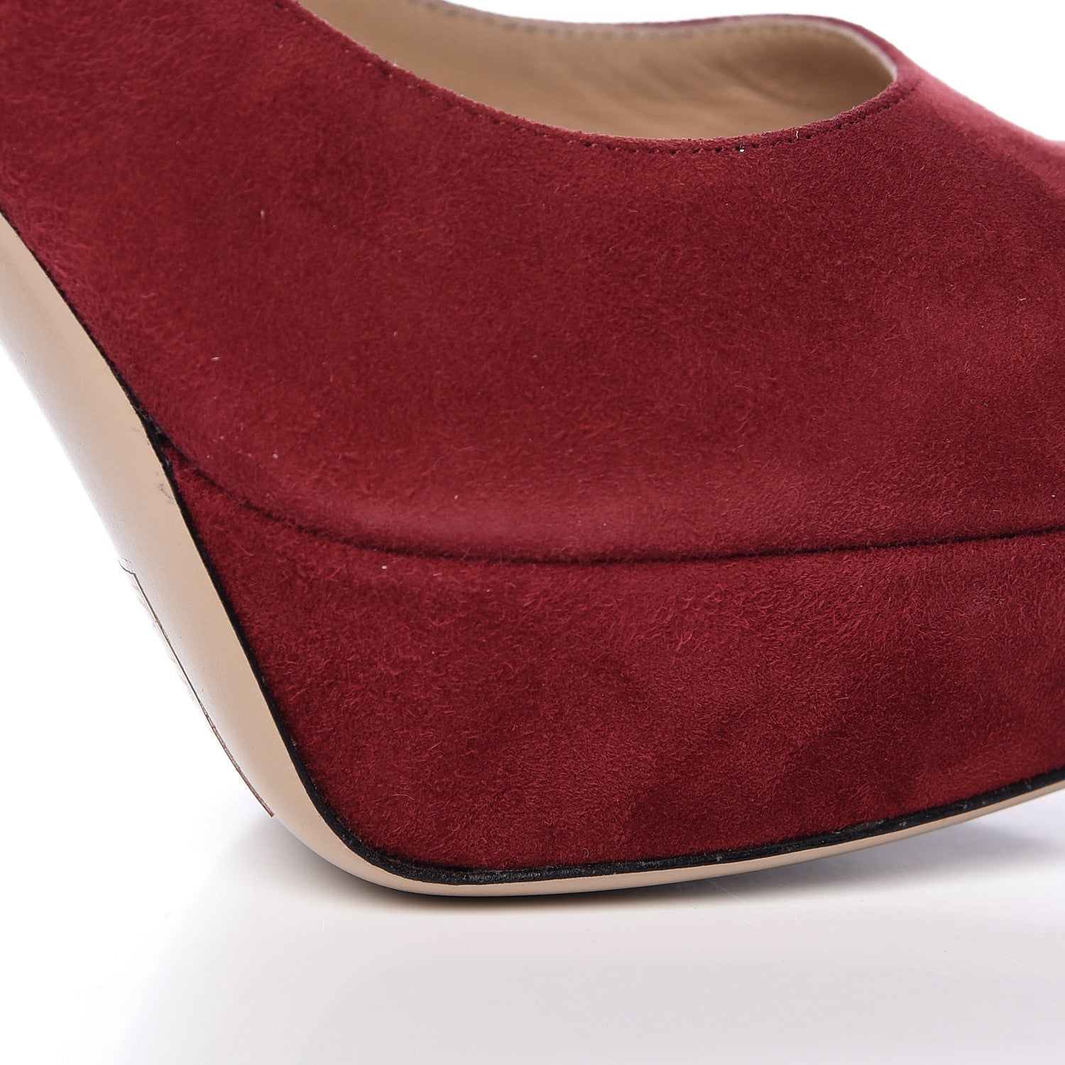 Valentino Garavani Suede Rockstud Cap Toe Platform Pumps 40 Red Gold 15 of 20