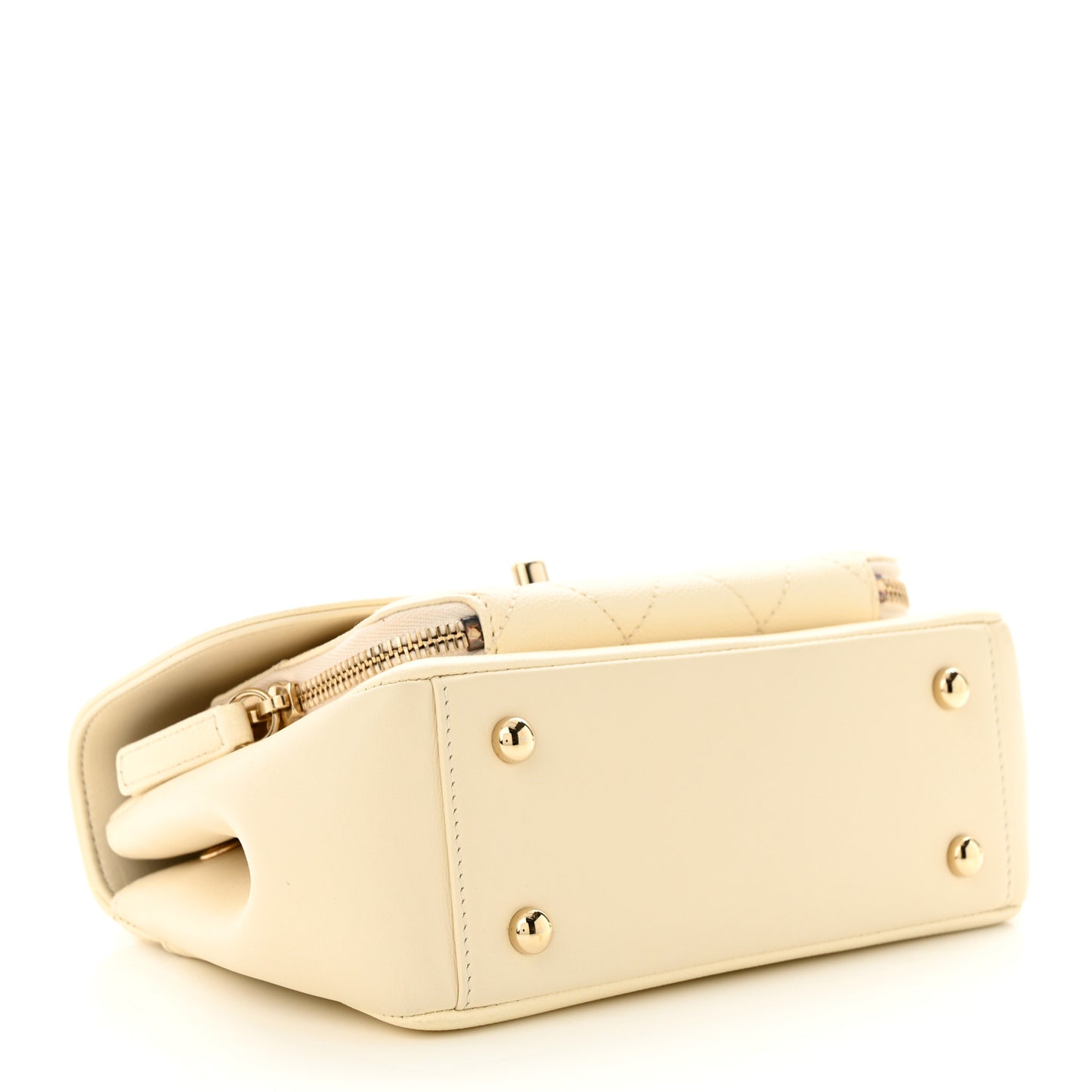 Caviar Quilted Small Business Affinity Flap White