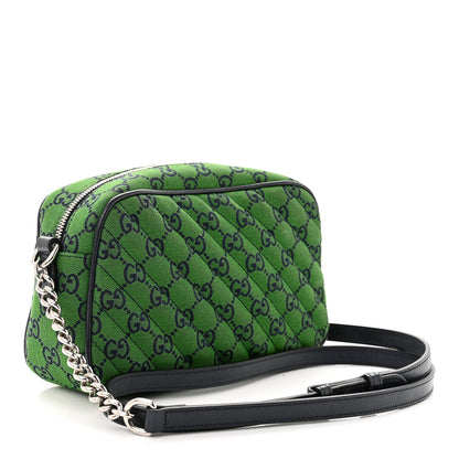 Gucci Monogram Multicolor Matelasse Diagonal Small GG Marmont Chain Shoulder Bag Green Blue 3 of 11