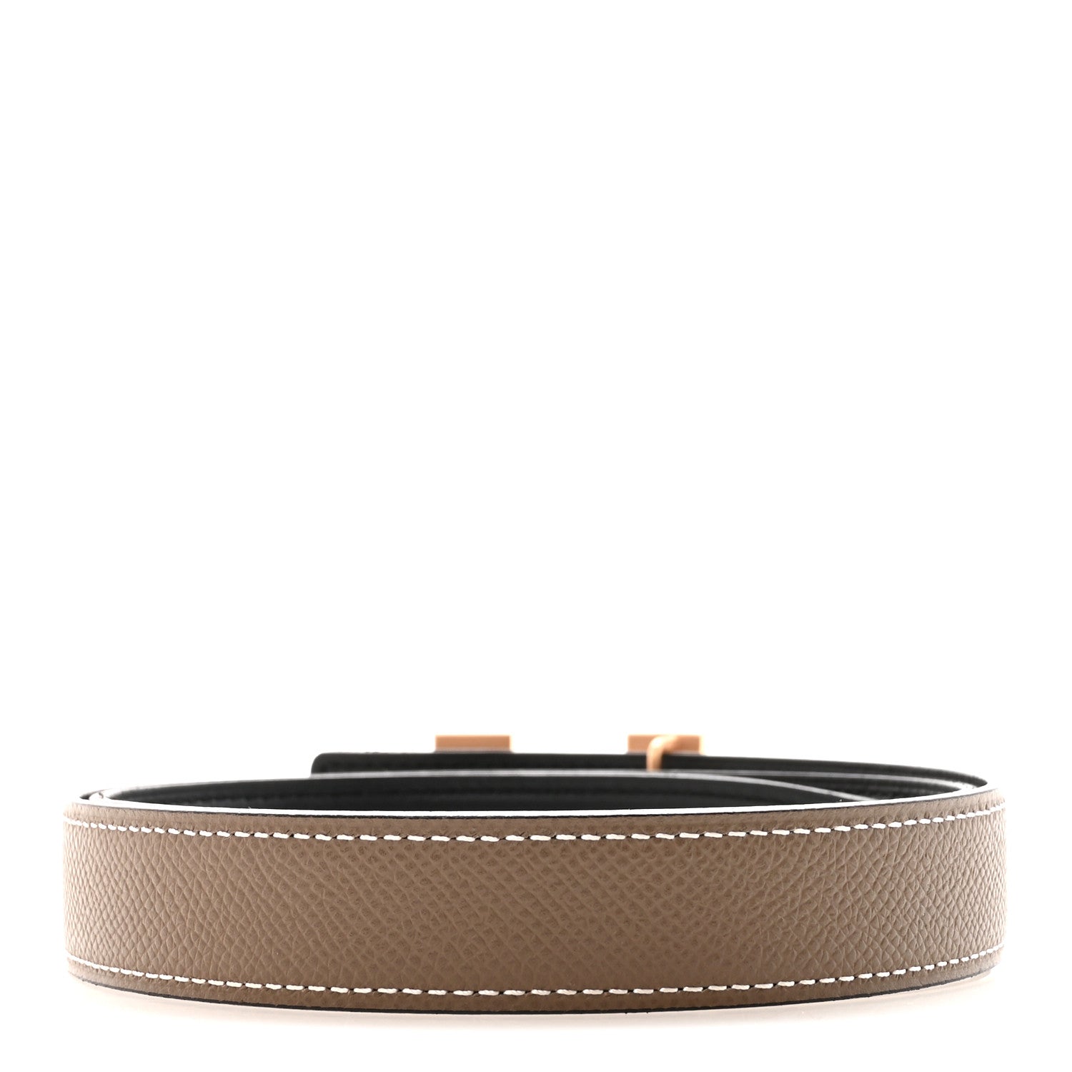 Hermes Swift Epsom 24mm Mini H Belt 75 Black Etoupe 2 of 6