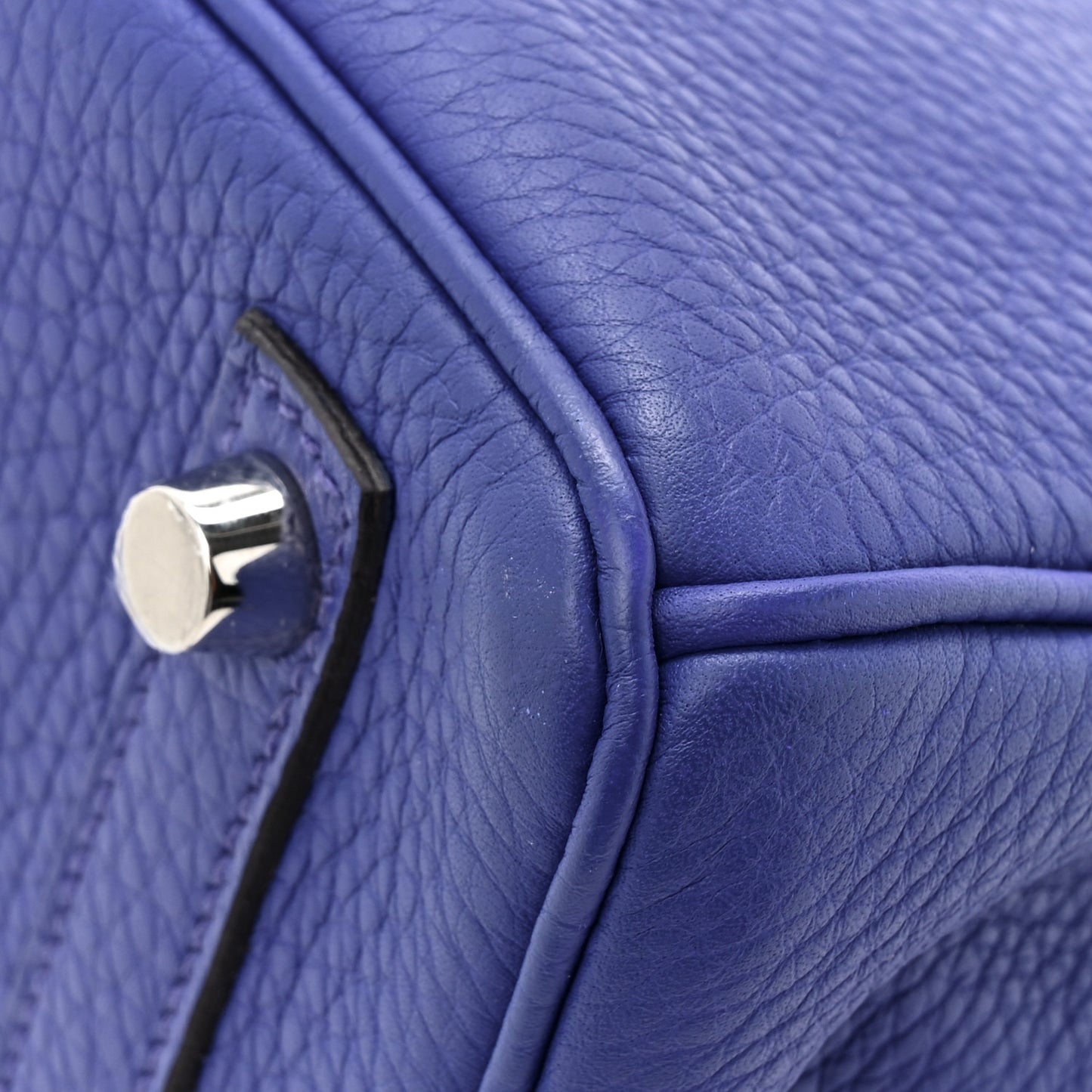 Taurillon Clemence Birkin 25 Bleu Electrique