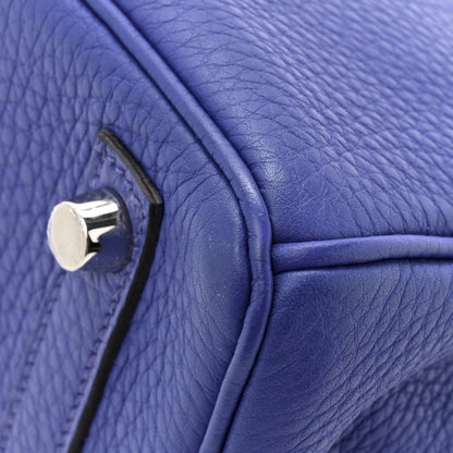 Hermes Taurillon Clemence Birkin 25 Bleu Electrique 11 of 13