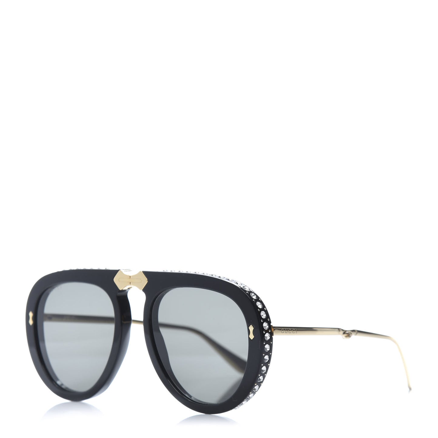 Acetate Crystal Foldable Aviator Sunglasses GG0307S Black