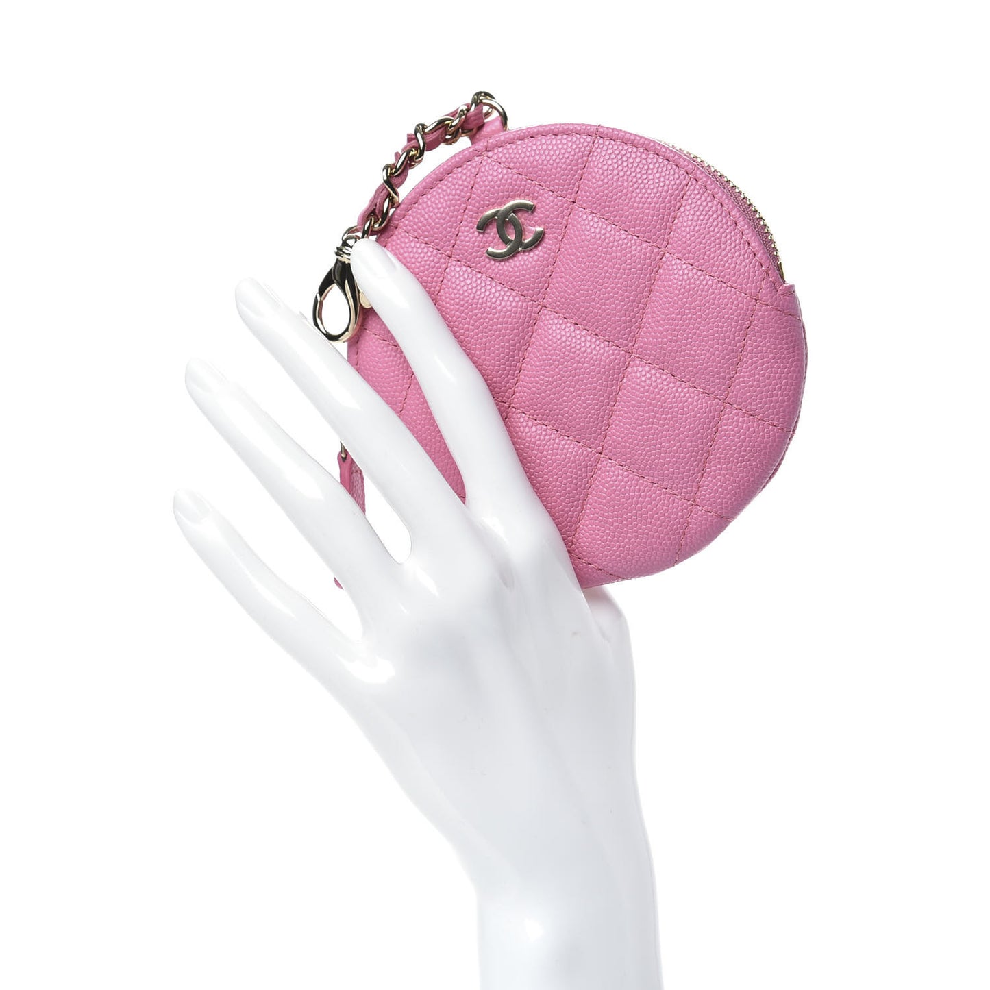 Caviar Quilted Coin Purse Pink