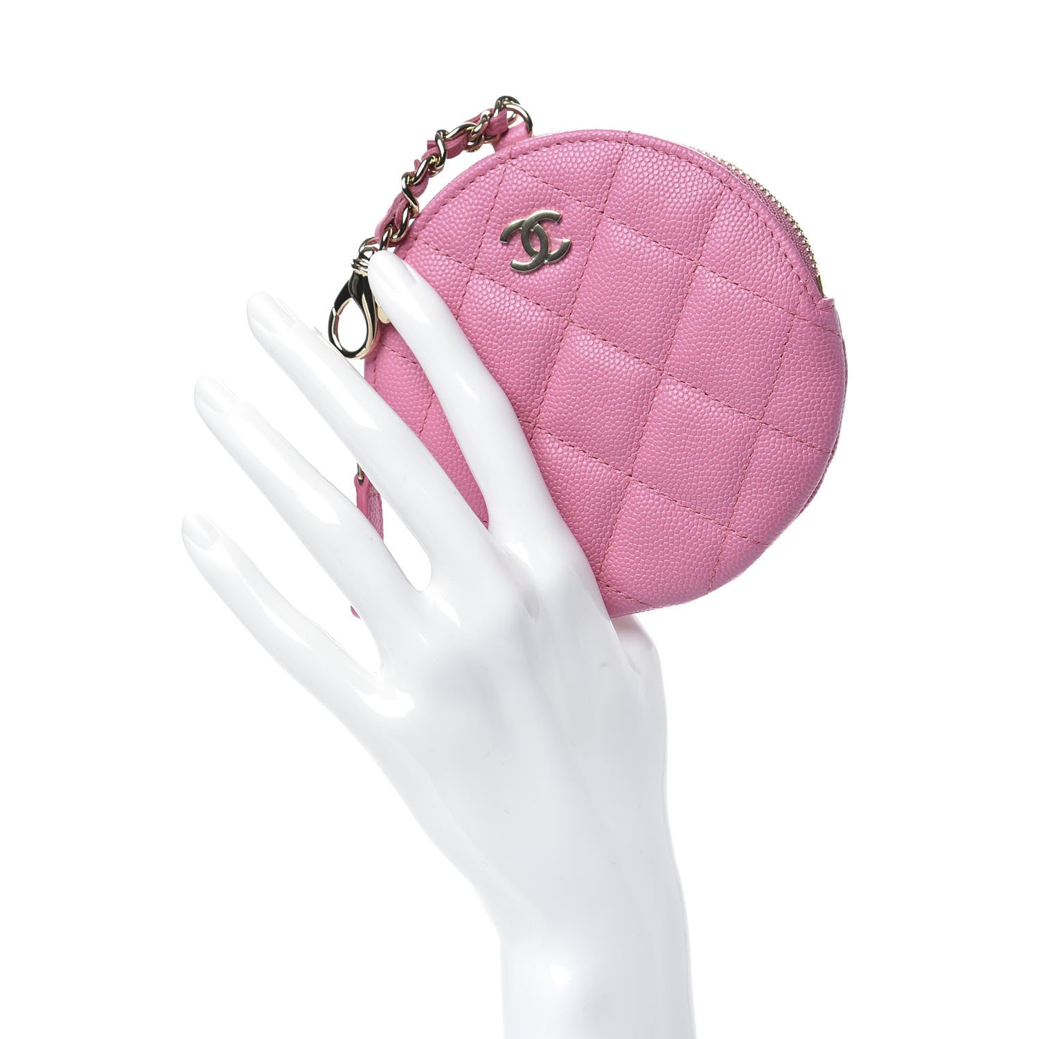 Chanel Caviar Quilted Coin Purse Pink 2 of 8