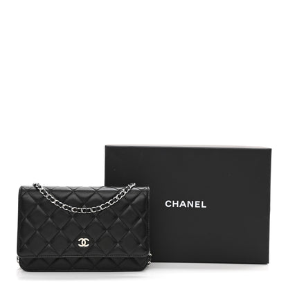 Chanel Lambskin Quilted Wallet On Chain WOC Black 23 of 23
