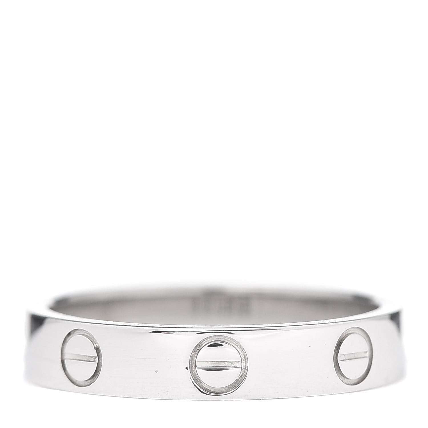 Cartier 18K White Gold 3.5mm LOVE Wedding Band Ring 52 6 3 of 4