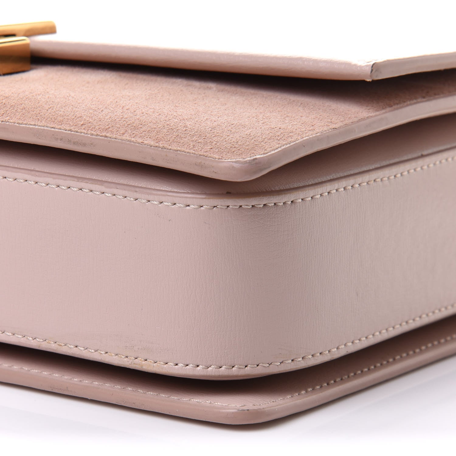 Saint Laurent Smooth Calfskin Suede Medium Bellechasse Bag Marble Pink 10 of 11