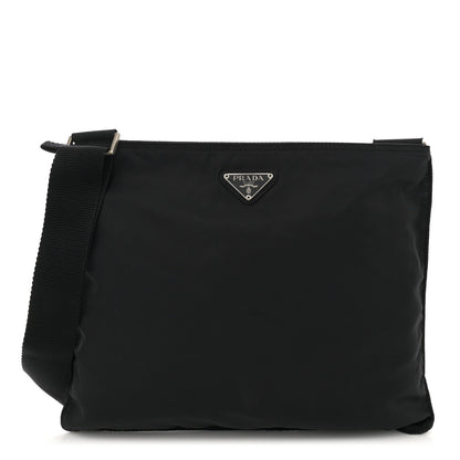 Prada Nylon Vela Flat Messenger Bag Black 1 of 9