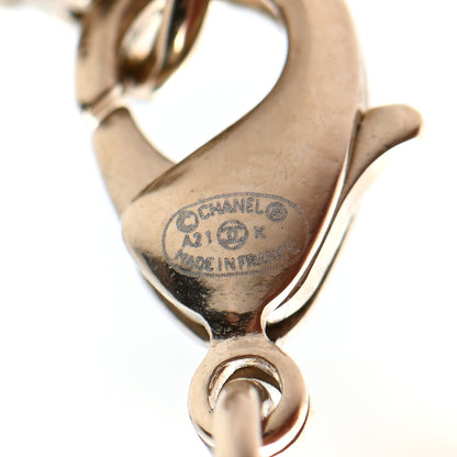 Chanel Crystal Pearl CC Necklace Pearly White Gold 5 of 5