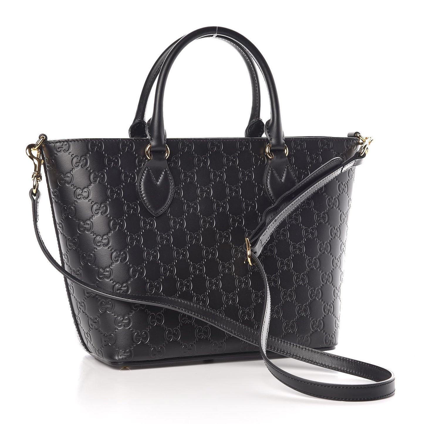 Guccissima Small Zippered Bucket Tote Black