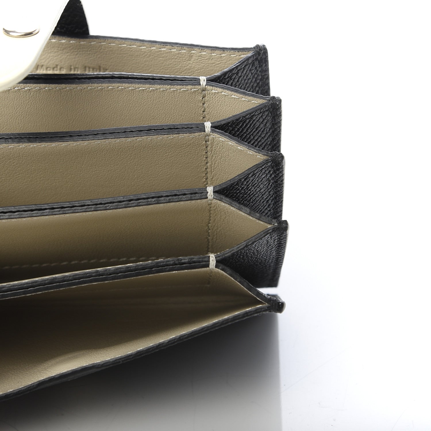 Celine Grained Shiny Calfskin Accordion Card Holder Black Chalk 5 of 7