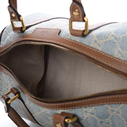 Gucci Denim Monogram Vintage Web Medium Boston Blue 5 of 7