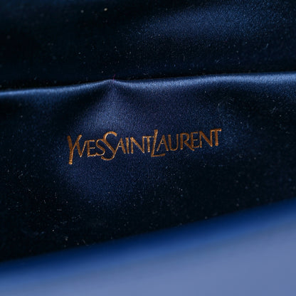 Saint Laurent Textured Patent Calfskin Large Belle De Jour Clutch Royal Blue 7 of 8