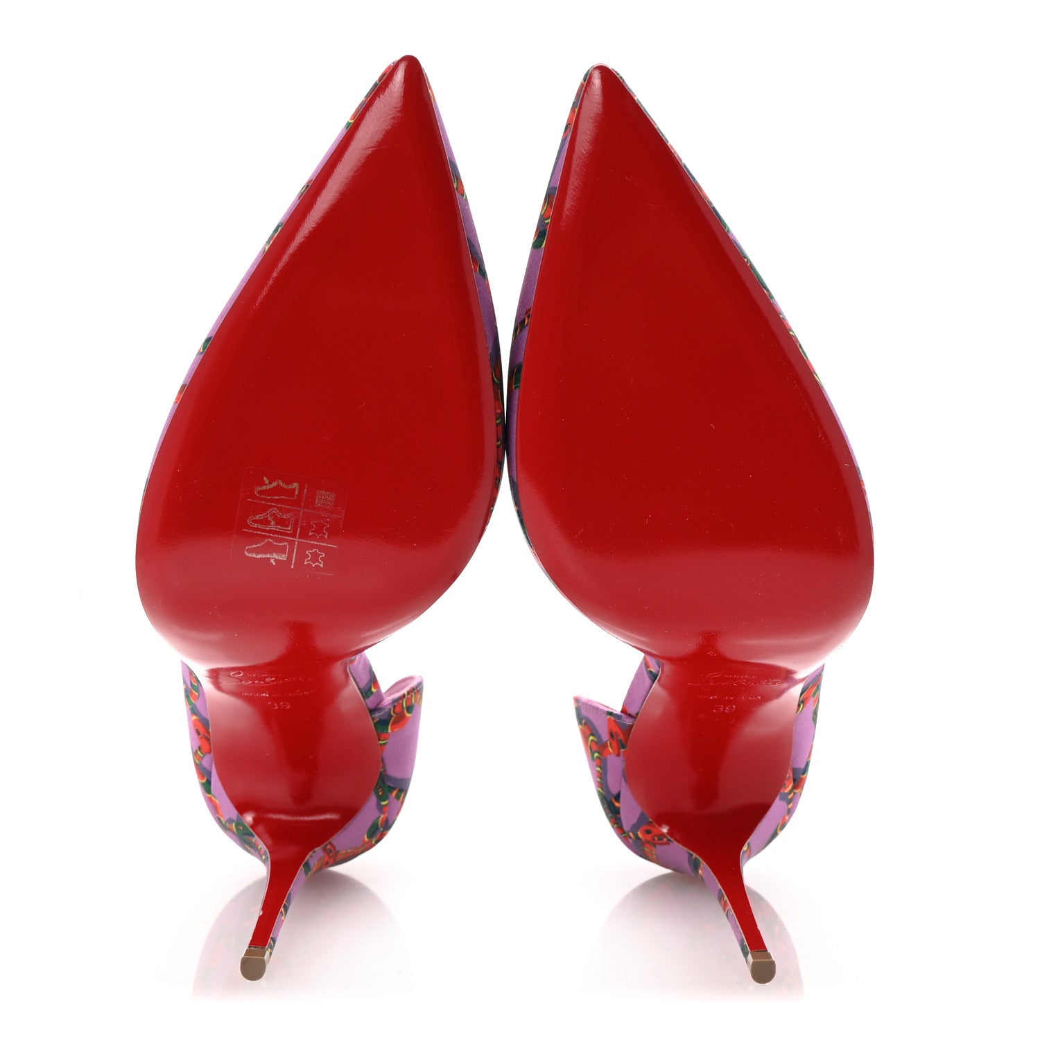 Christian Louboutin Satin Printed Iriza 100 Pumps 39 Gummy 6 of 8