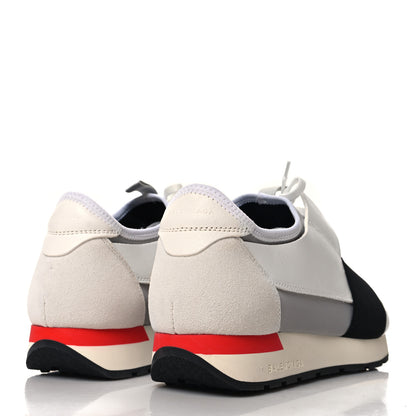 Balenciaga Mesh Calfskin Neoprene Suede Womens Race Runner Sneakers 40 White Black Grey 5 of 8