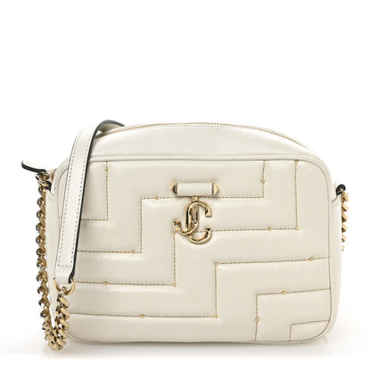 Jimmy Choo Nappa Quilted Studded Varenne Camera Bag White 1 of 10