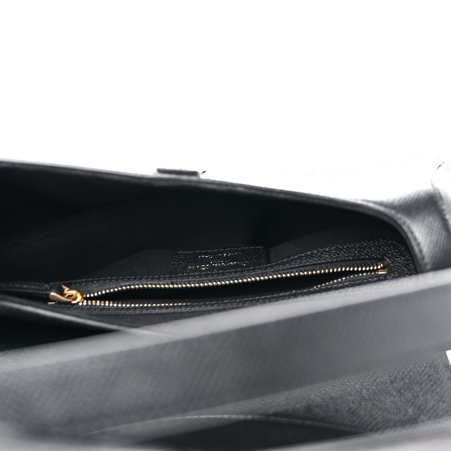 Grained Calfskin Mini Saddle Bag With Strap Black