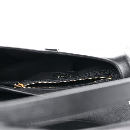 Christian Dior Grained Calfskin Mini Saddle Bag With Strap Black 5 of 9
