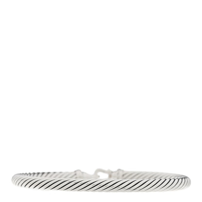 David Yurman Sterling Silver Diamond 5mm Cable Buckle Bracelet 2 of 3