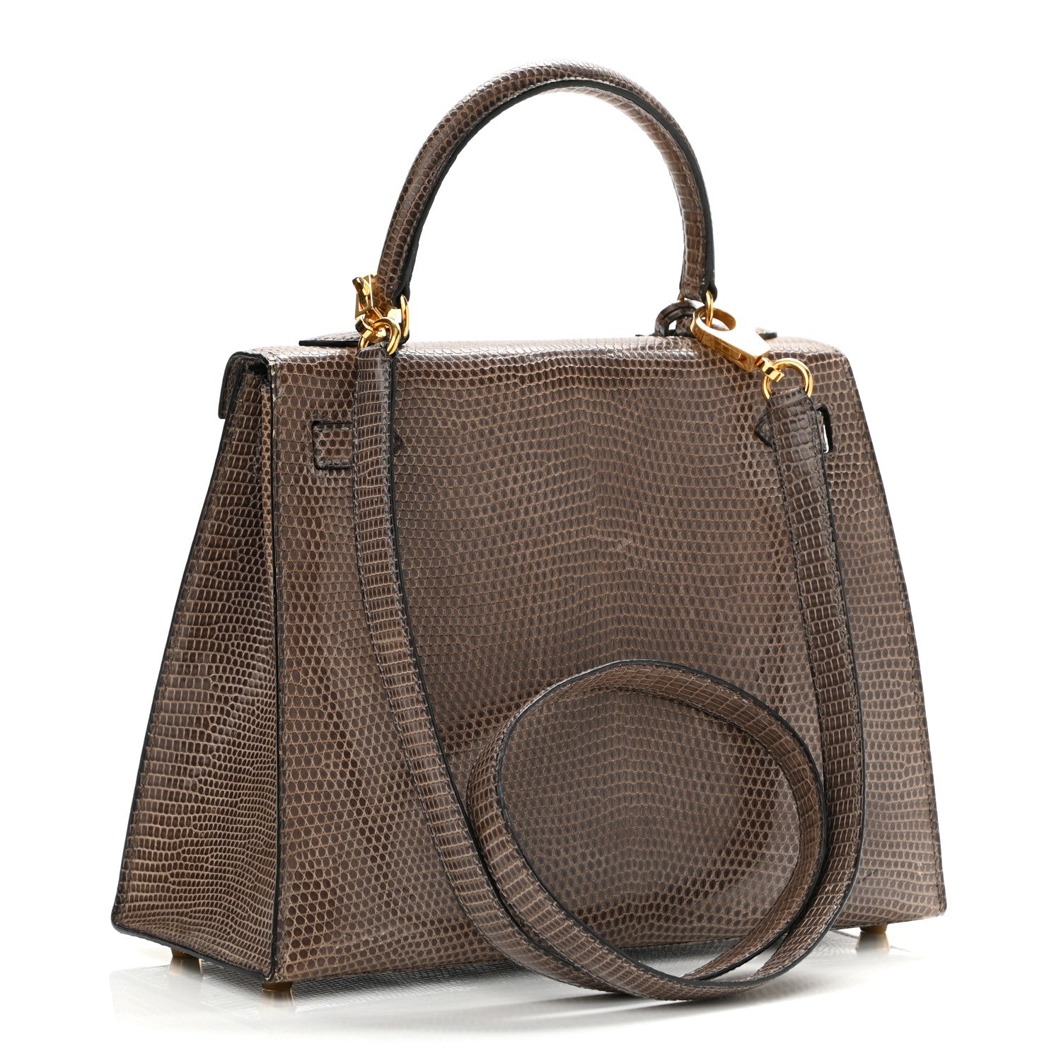 Hermes Lizard Niloticus Kelly Sellier 25 Gris Fonce 3 of 21