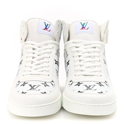 Louis Vuitton Calfskin Monogram Rivoli High Top Sneakers 10 White 3 of 9