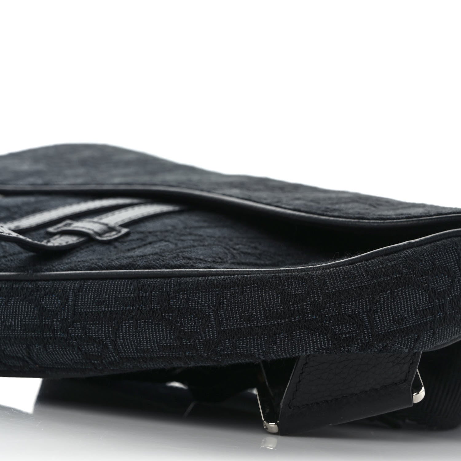 Christian Dior Oblique Mens Saddle Bag Black Blue 8 of 9