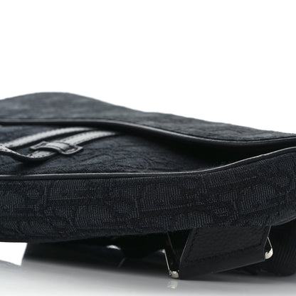 Christian Dior Oblique Mens Saddle Bag Black Blue 8 of 9