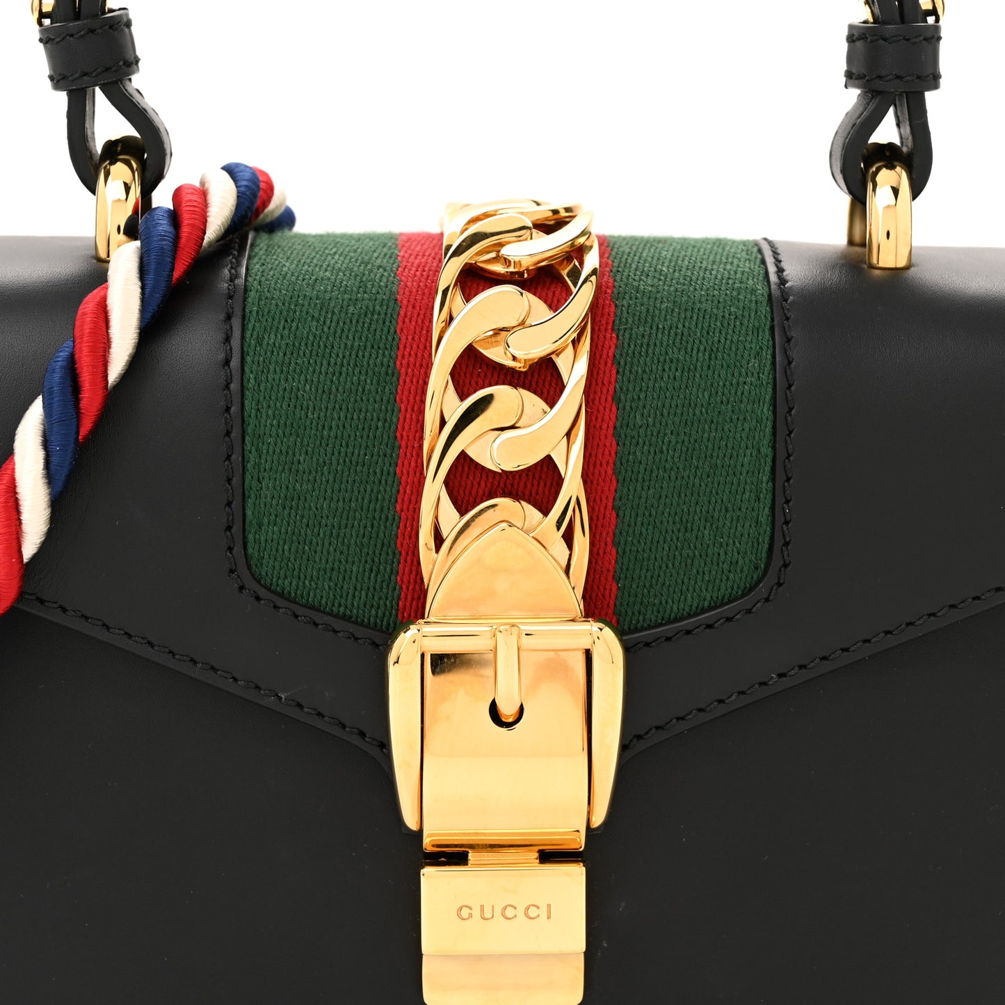 Calfskin Mini Sylvie Top Handle Bag Black