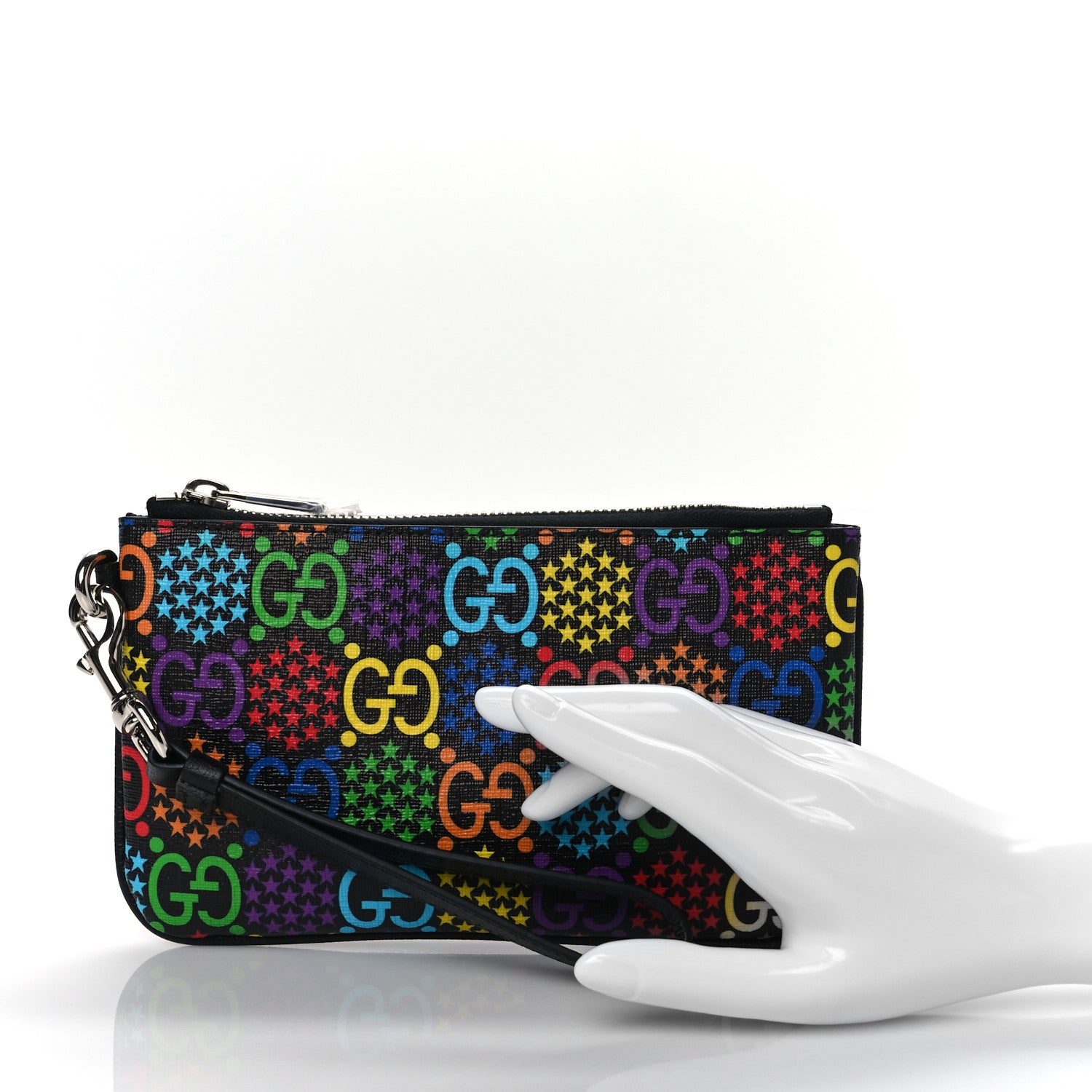 Gucci GG Supreme Monogram Psychedelic iPhone Pouch Black 2 of 10