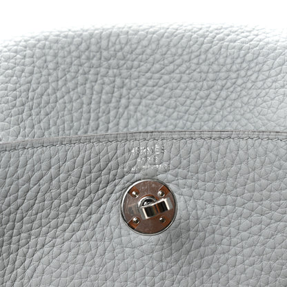 Hermes Taurillon Clemence Mini Lindy 20 Bleu Glacier 6 of 11