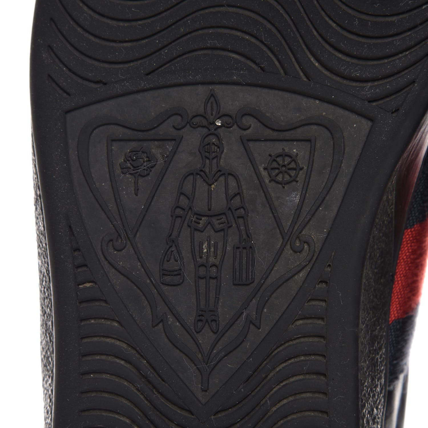 Gucci Calfskin Ayers Web Bee Embroidered Ace Sneakers 38 Black 10 of 19