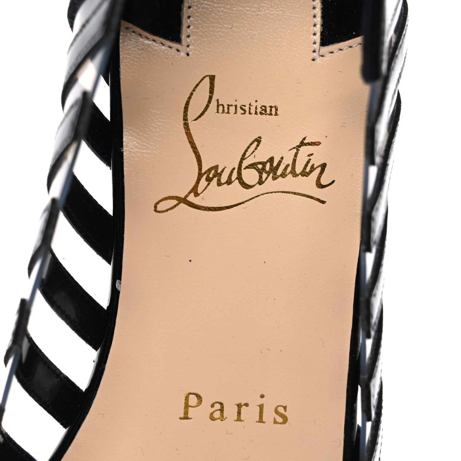 Christian Louboutin Patent PVC Striped A6 Flats 36.5 Black 9 of 9